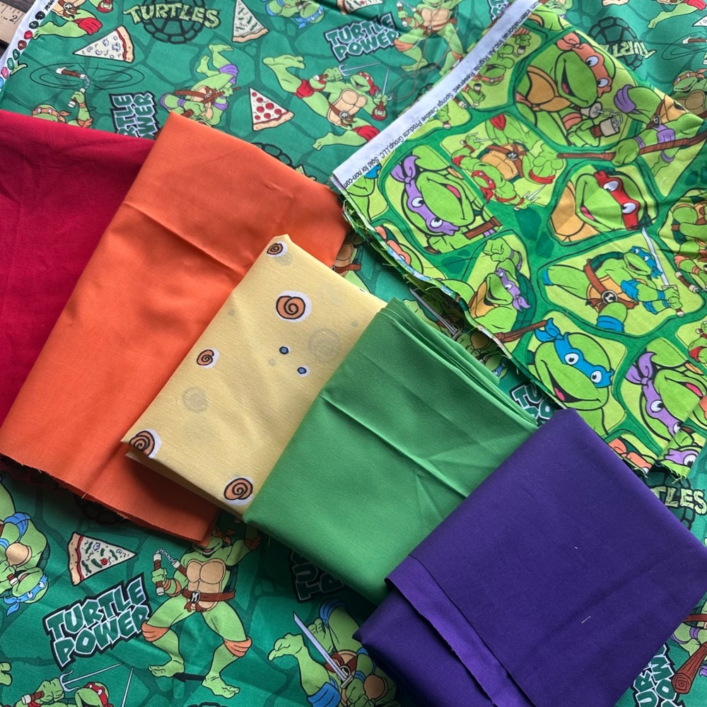 Teenage Mutant Ninja Turtles TMNT Fabric Bundle 7‎ Pieces 3.75 Yards Total - Picture 4 of 12